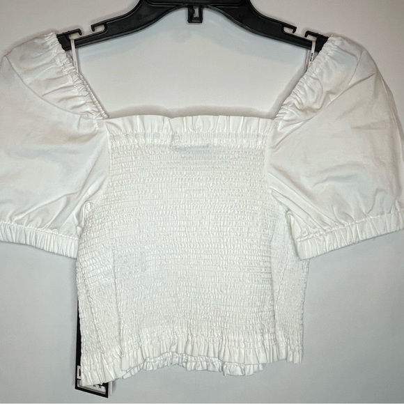 DKNY Pullover Pouf Sleeve Square Neck Crop Top, NWT, M - Picture 5 of 8